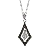 41%2BmyaUQQaL. SL160  10k White Gold Black and White Diamond Pendant , 18