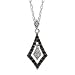 10k White Gold Black & White Diamond Pendant (1/4 cttw, I-J Color, I3 Clarity), 18\