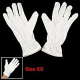 Elastic Wrist Band White Dust Proof Full Finger Working Gloves M