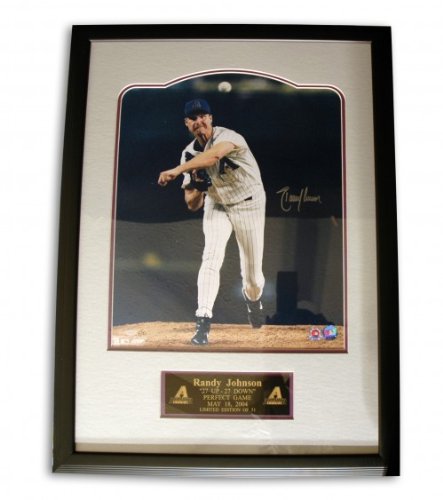 Randy Johnson Framed Autographed/Hand Signed Arizona Diamondbacks 16x20 Photo with Namplate