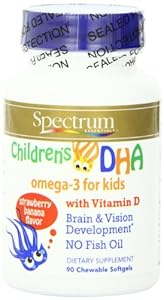 Spectrum Essentials Children's DHA with Vitamin D Chewable Softgels, 90 Count Bottle