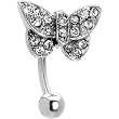 Crystal Glittering Butterfly Belly Ring