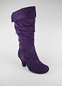 Cuffed Slouchy Suede Heel Boot