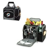 Malibu - Miami Dolphins - Insulated pack with picnic service for 2 made of 600D polyester canvas. The elegant and unique Malibu shoulder pack is perfect for picnics, concerts, or travel. This tote has an integrated wine storage section and a spacious food