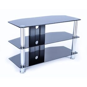 Duronic TVS46A2 Contemporary Design Black Plasma/LCD/LED/3D Glass TV Stand - Upto 42-inch