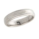 CLASSIC WHITE GOLD MENS WEDDING BAND W/MILGRAIN