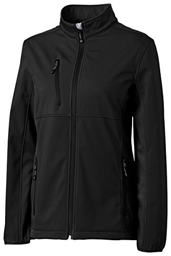 Cutter & Buck Women's Microfleece Lined Softshell Jacket, Black/Black, XX-Large