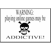 COMPUTER MOUSEPAD WARNING PLAYING ONLINE GAMES MAY BE ADDICTIVE!