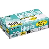 ビニール極薄手袋 パウダーフリー M 100枚入