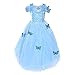 LOEL Girls' New Princess Dress Butterfly Party Costumes, Dress, 5-6YS