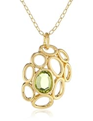 Bronze with Multi-Plating Filigree Pendant Necklace, 18"