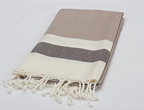 Turquoise Collection Carlsbad Turkish Towel Peshtemal Bathrobe for Hamam Spa Pool Massage Sauna Beach Yacht Gym Fitness Kitchen Yoga Baby Towel Picnic Blanket %100 Cotton (35" X 71", LIGHT COFFEE)