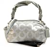 Coach Parker Op Art Shoulder Zip Bag Silver 13507