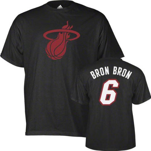 NBA Men's Miami Heat LeBron James Black Nickname Tee Shirt (Black, Medium)