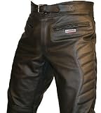 CE Armoured Mens Leather Motorcycle Trousers By Skintan - Black - L29 W38