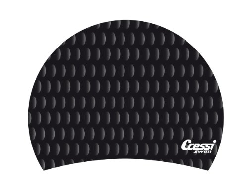 Cressi Swim Damen Silicone Badekappe, schwarz, DF200203