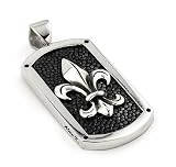 Hematite Stingray Fleur-de-lis Tag