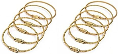 ANBANA ® Pack of 10 pcs 6 Inch Aircraft Key Ring Holder Wire Chain (Gold)