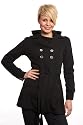 Fleecejacke mit Kapuze und Gürtel, schwarz