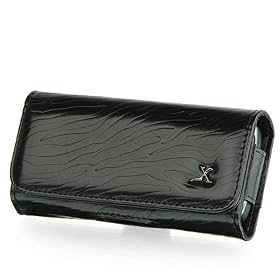 For Sony Ericsson Xperia X1 Solid Black Zebra Designed Premium Case Pouch Holster