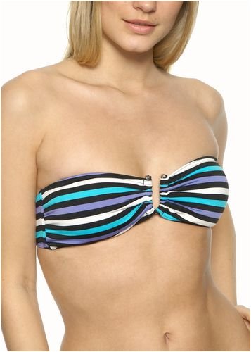 Calvin Klein. Yarn Dyed Stripe U-ring bandeau top