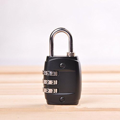 Padlock,Madesign 1 PCS 3 Digit Combination Lock for School, Employee, Gym &amp; Sports Locker, Case, Toolbox, Fence, Hasp Cabinet &amp; Storage waterproof (Black)