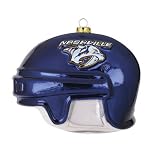 Pack of 2 NHL Nashville Predators Blown Glass Helmet Christmas Ornaments 4"