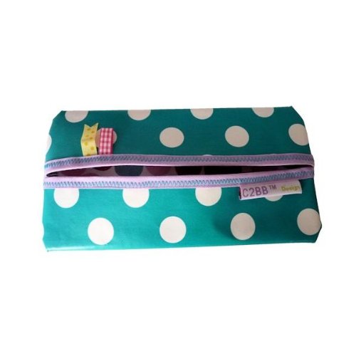  C2BB - Pochette à lingettes MADE IN FRANCE | Vert à pois