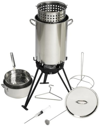 Outdoor Gourmet 30 Quart Professional Grade Ultimate Outdoor Cooking Set, Stainless Steel by Meat Carving Sets