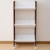 山善(YAMAZEN) A4ファイルラック 3段 キャスター付き ブラウン CFR-12533C(BR)