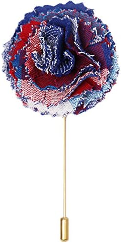 Red, White and Blue Oversized Check Men's Lapel Flower Pin by The Detailed Male