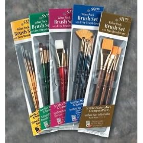 WHT TAKLON ASST BRUSHES SET 3 by Alvin