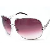 Roberto Cavalli Sunglasses Designer Fashion Womens AUTHENTIC Silver W/ Swarovski Crystal Frame|Gradient Dark Pink Lens RC374/S C91