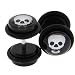 Fake Acrylic Plugs - Black with Skulls 16g Wire; 8mm - Sold as a Pair