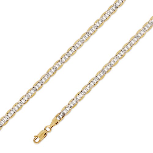 14K Solid 2 Two Tone Yellow White Gold Gucci - Mariner Chain Necklace 5mm (3/16 in.) 24 in.
