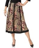 JM Collection Paneled Printed Midcalf Skirt