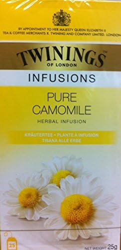 Twinings Pure Camomile Herbal Infusion, Cool &amp; Refreshing, Pack Of 25 Pcs. (Free A Gift Wooden Key Chain Guitar Handmade).