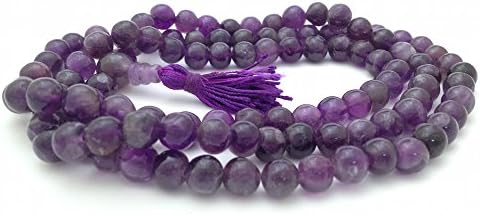 Amethyst Full Mala 108 Beads Necklace for Meditation and Yoga
