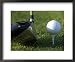 Close View of a Driver Before Hitting a Golf Ball on a Tee, Groton, Connecticut Framed Art Poster Print by Todd Gipstein, 22x18