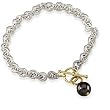 Sterling Silver and 14K Yellow Gold Akoya Cultured Black Pearl Bracelet