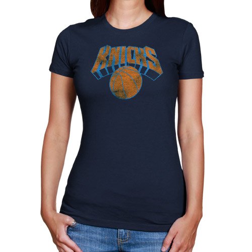 Sportiqe New York Knicks Ladies Primary Logo T-shirt - Navy Blue (Small)