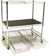 Seville Classics Heavy-Duty Office Utility File Cart, Chrome