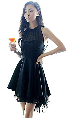 ドレス ワンピース ホルターネック シフォン フレアー デート ノースリーブ カジュアル キュート エレガンス レディース 秋物 冬物 可愛いスカーフ付き R568