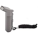 Scorch Torch Tactical Ergonomic Angle Double Jet Flame Torch Cigarette Cigar Lighter w/ Keychain and Strap (Gunmetal)