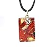 Handmade Murano Glass Pendant - Lisa Rectangle S Red/Gold Style 5 Handmade Murano Glass Pendant - Lisa Rectangle S Red/Gold Style 5
