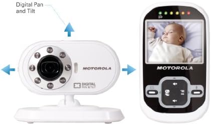Motorola MBP26 Wireless 2.4 GHz Video Baby Monitor with 2.4" Color LCD Screen, Infrared Night Vision and Remote Camera Pan and Tilt