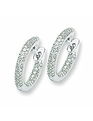 0.6 Carat 14K White Gold Diamond Hinged Hoop Earrings