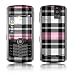 Pink Plaid Design Protective Skin Decal Faceplate for Blackberry Pearl 8100/ Pearl 8110 Cell Phones