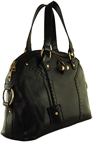 Lush Leather Front Lock Stitched Leather Cognac Brown Tote