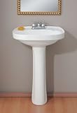 Cheviot 738W22-4 White Leeds Pedestal Lavatory with 4 Faucet Centers from the Leeds Collection 7382